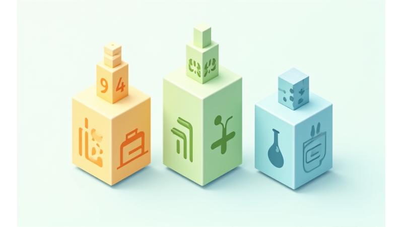 Yaş gruplarına göre ayrılmış, canlı renklerde eğitim kartları ve progress bar simgeleri